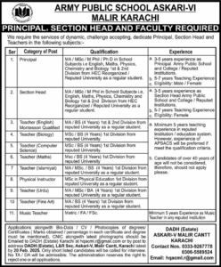 Army Public School jobs