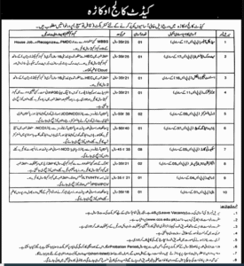 Cadet College Okara Jobs july 2025